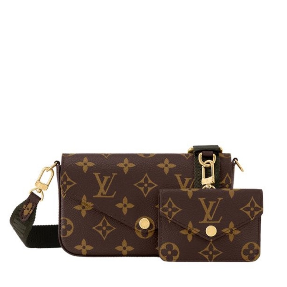 Authenticated Louis Vuitton LV Monogram Felicie Strap & Go Kaki MINT CONDITION